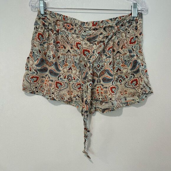 New Look Women’s Paisley Print Shorts Boho Summer Casual Size L - Picture 1 of 6